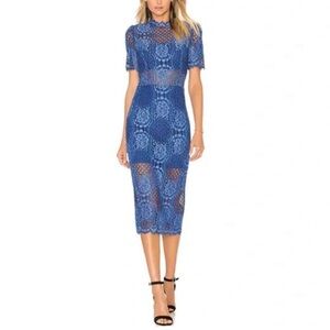 Alexis Royal Blue Lace Midi Dress